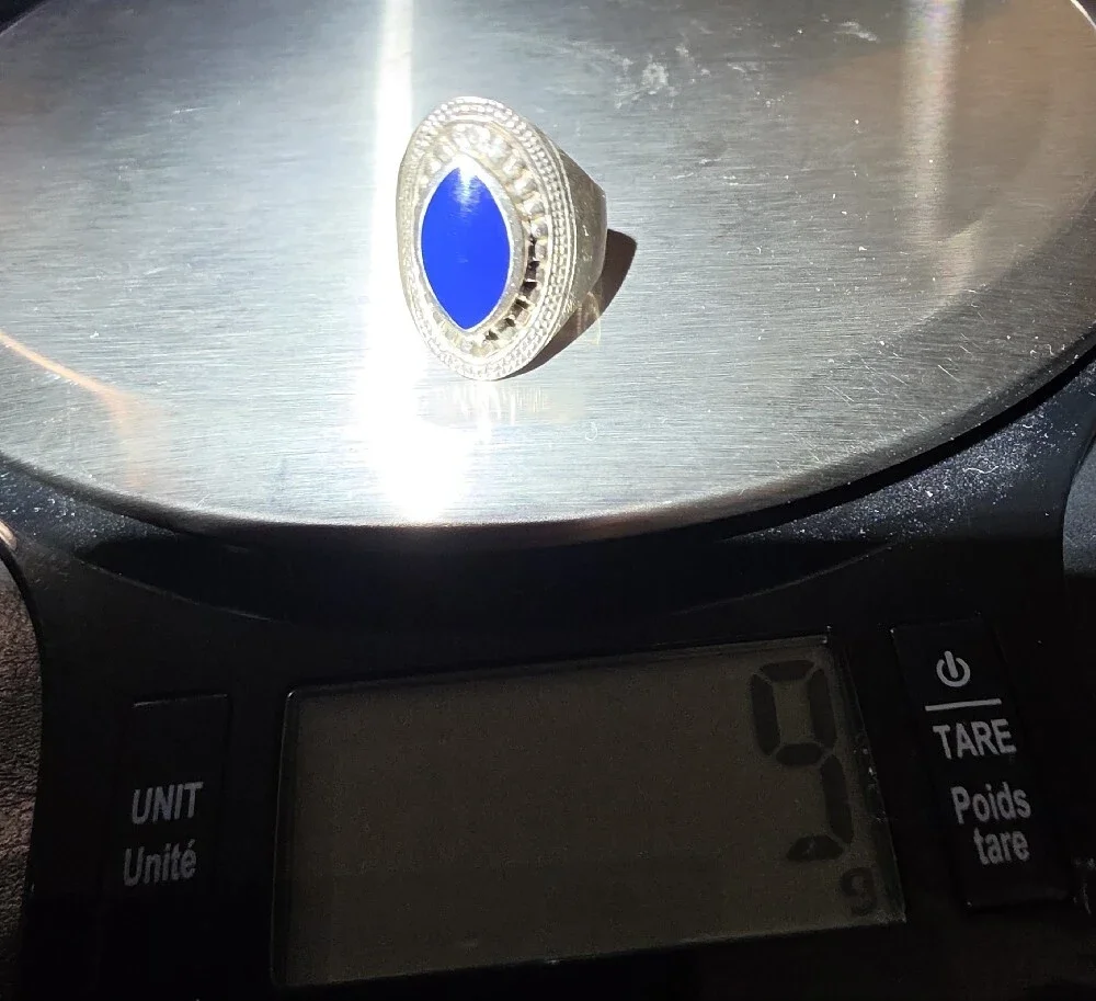 925 Blue Stone Signet Ring
